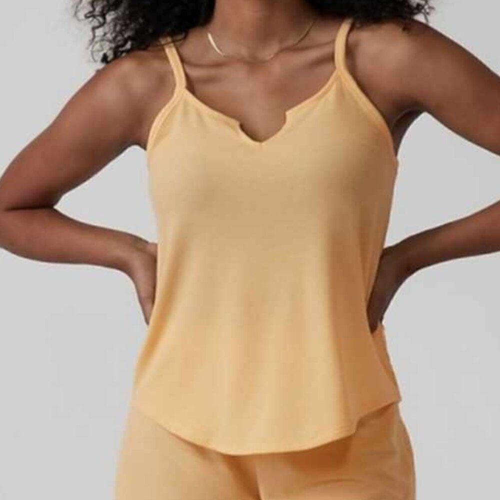 Athleta Wind Down Sleep Cami - Waffle Yellow